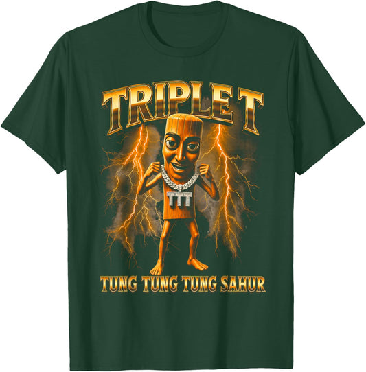 Triple T Tung Tung Tung Sahur T-Shirt - T-Shirt | Forest