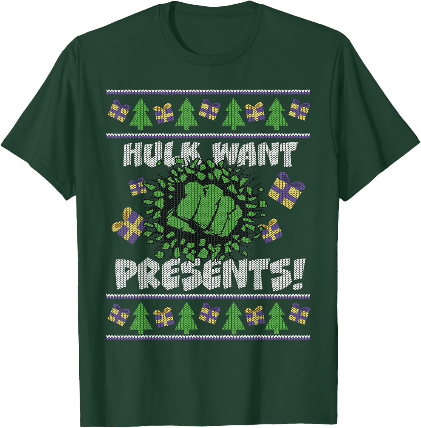 Marvel Hulk Smash Presents Holiday T-Shirt - T-Shirt | Forest