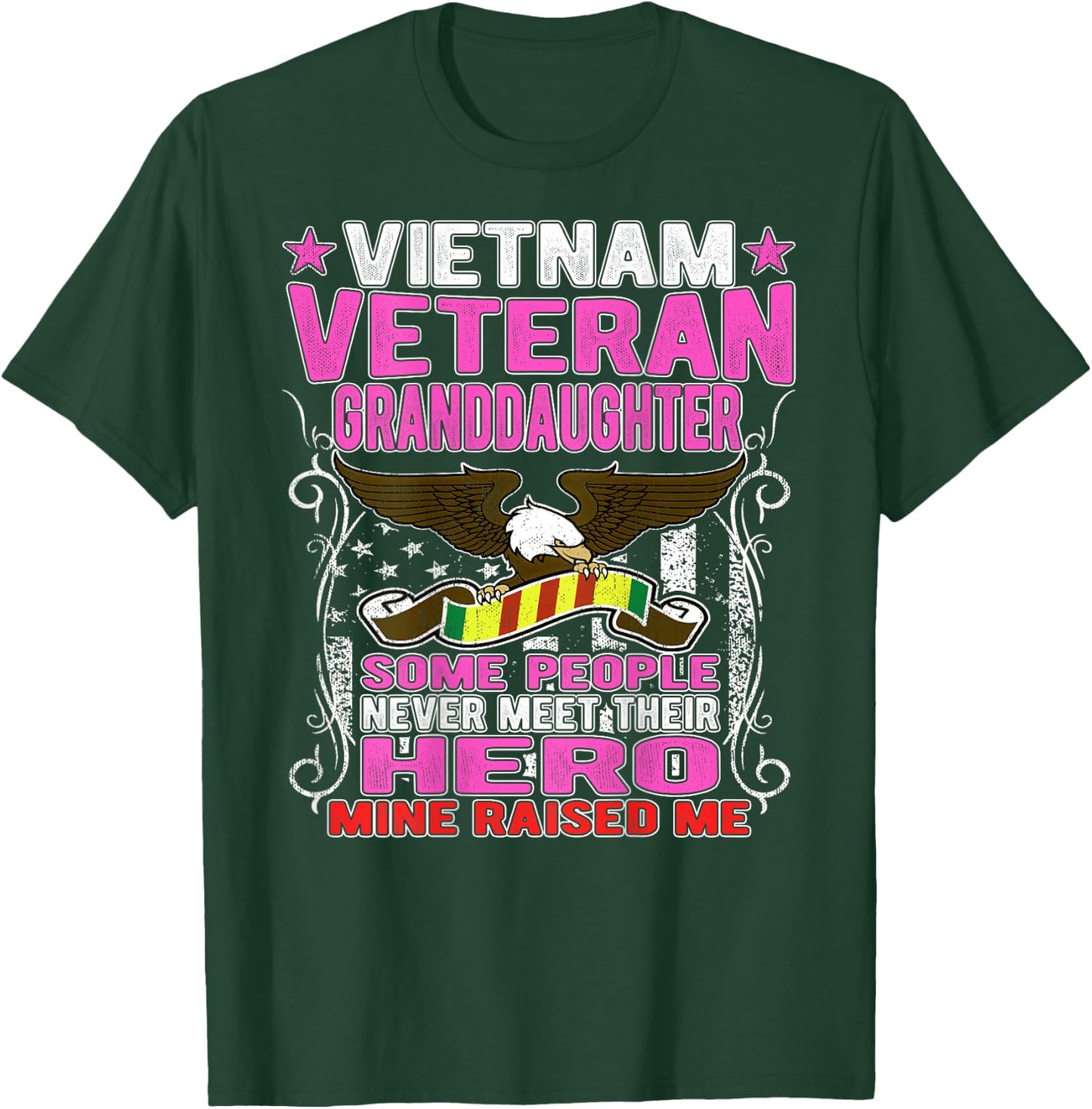 Proud Vietnam Veteran Granddaughter Shirt Military Vet Gift T-Shirt - T-Shirt | Forest