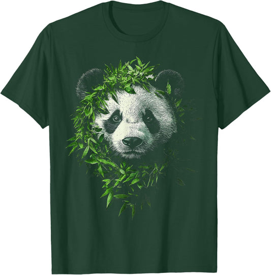 Panda Cute Face Animal Lover Drawing Motif Panda T-Shirt - T-Shirt | Forest