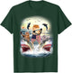Cat Waterski With Sharks Sunset T-Shirt - T-Shirt | Forest