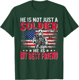 My Best Friend Is A Soldier Proud Army Friend Buddy Gifts T-Shirt - T-Shirt | Forest