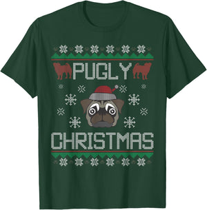 Pugly Christmas Ba Ham Pug Ugly Christmas Sweater Dog Pugs Men Women Kids T-Shirt - T-Shirt | Forest
