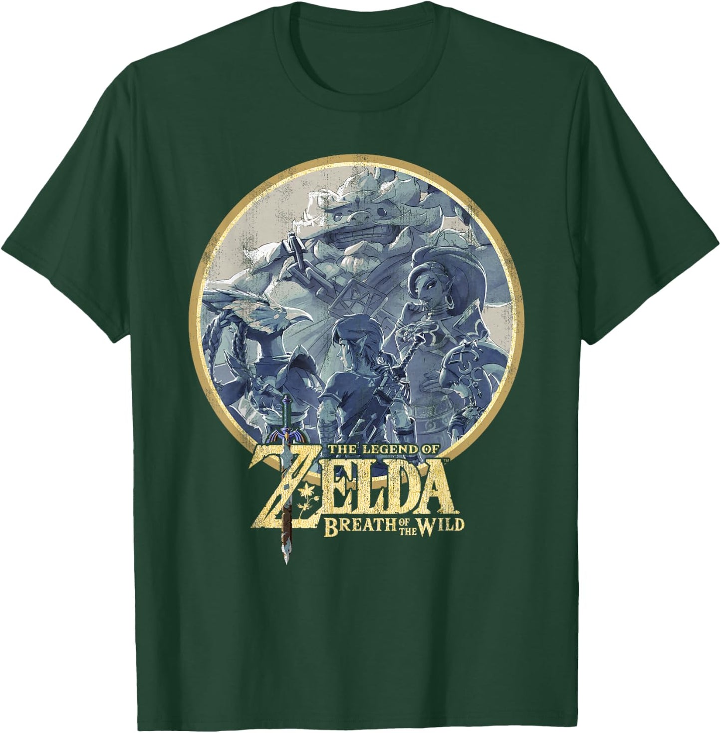 Nintendo Zelda Breath Of The Wild Rock Badge Graphic T-Shirt - T-Shirt | Forest