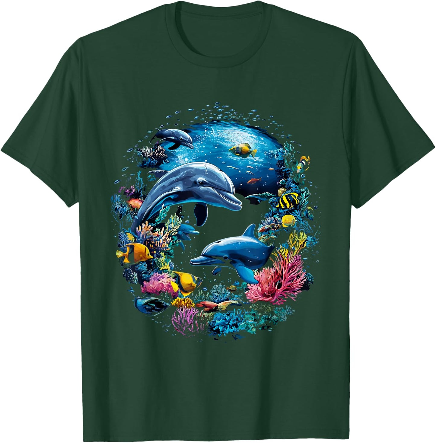 Dolphin Sea Life Save the Ocean Marine Biology Aquarium T-Shirt - T-Shirt | Forest