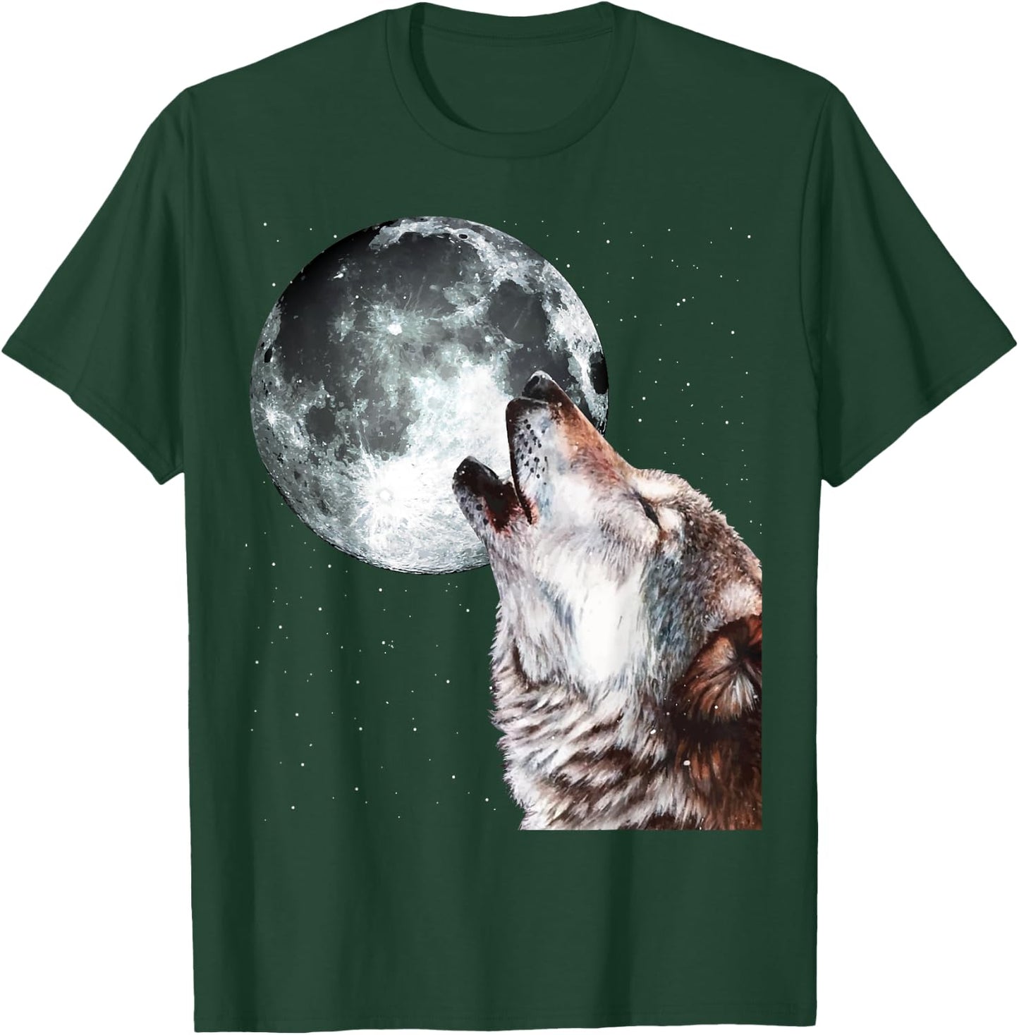 Howling Wolf At The Full Moon Men Women Wolf Lover T-Shirt - T-Shirt | Forest