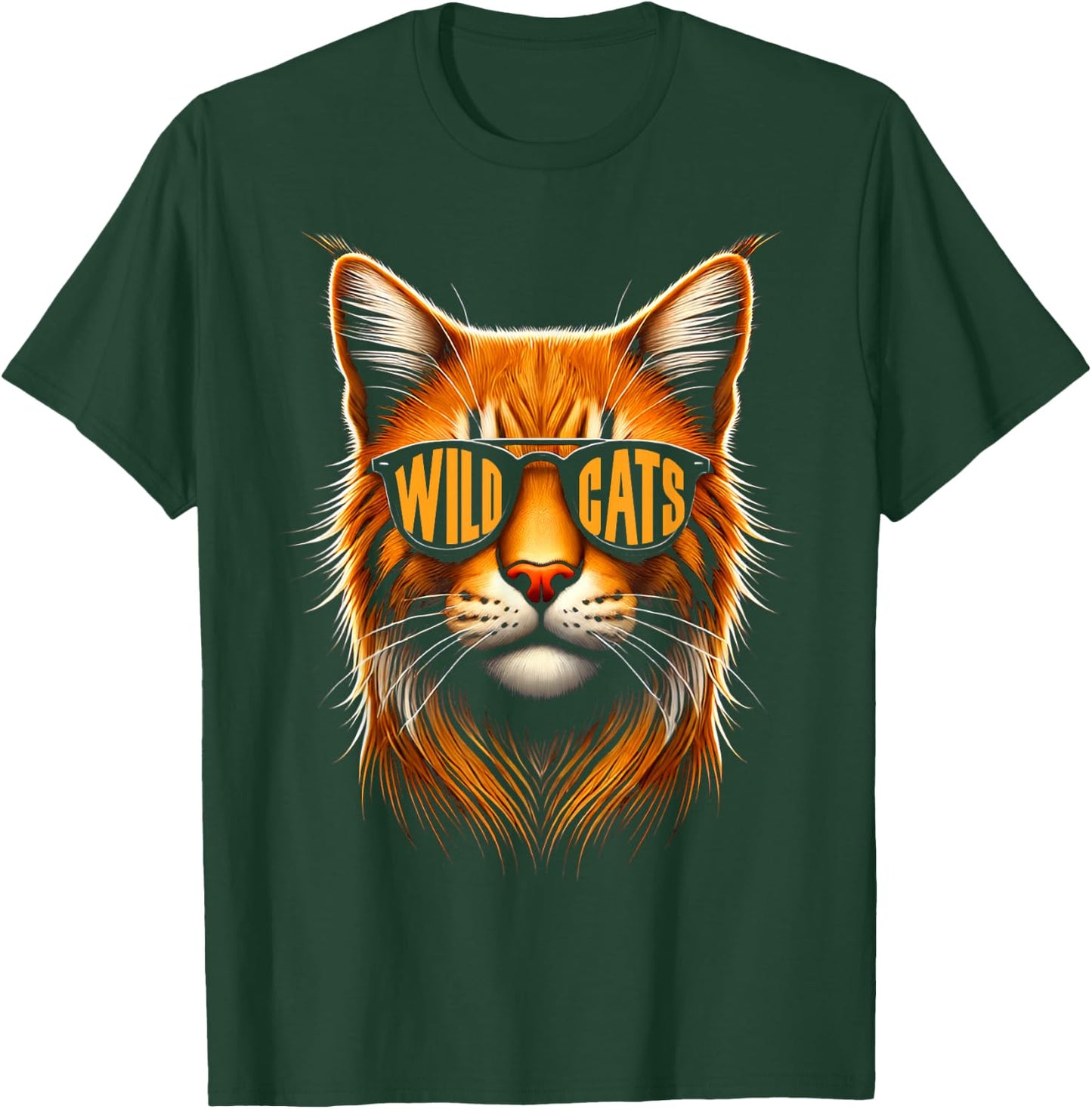 Vintage Wildcats Name Proud | Cat's Lovers Animal Evergreen T-Shirt - T-Shirt | Forest