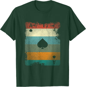 Vintage Poker Ace of Spades Retro Cards Gift T-Shirt - T-Shirt | Forest