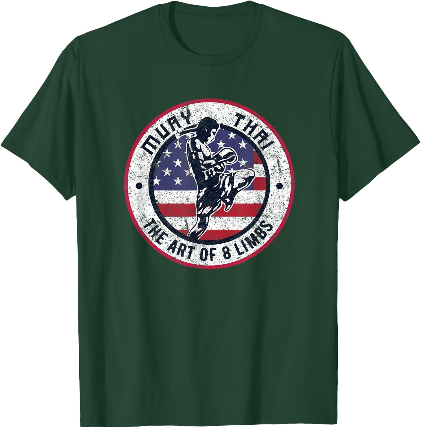 Vintage Muay Thai Karate | Boxing Mixed Martial Arts T-Shirt - T-Shirt | Forest