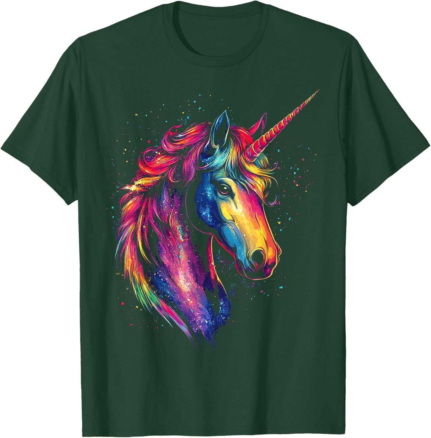 Unicorn Mythical Motif Fantasy Artwork Unicorn T-Shirt - T-Shirt | Forest