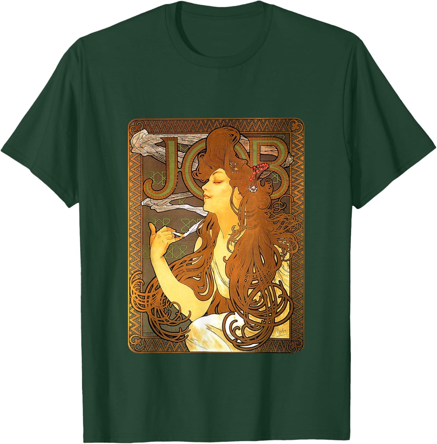Job Alphonse Mucha 1896 Art Nouveau History T-Shirt - T-Shirt | Forest