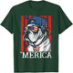 Merica Dog Patriotic English Bulldog American Flag T-Shirt - T-Shirt | Forest