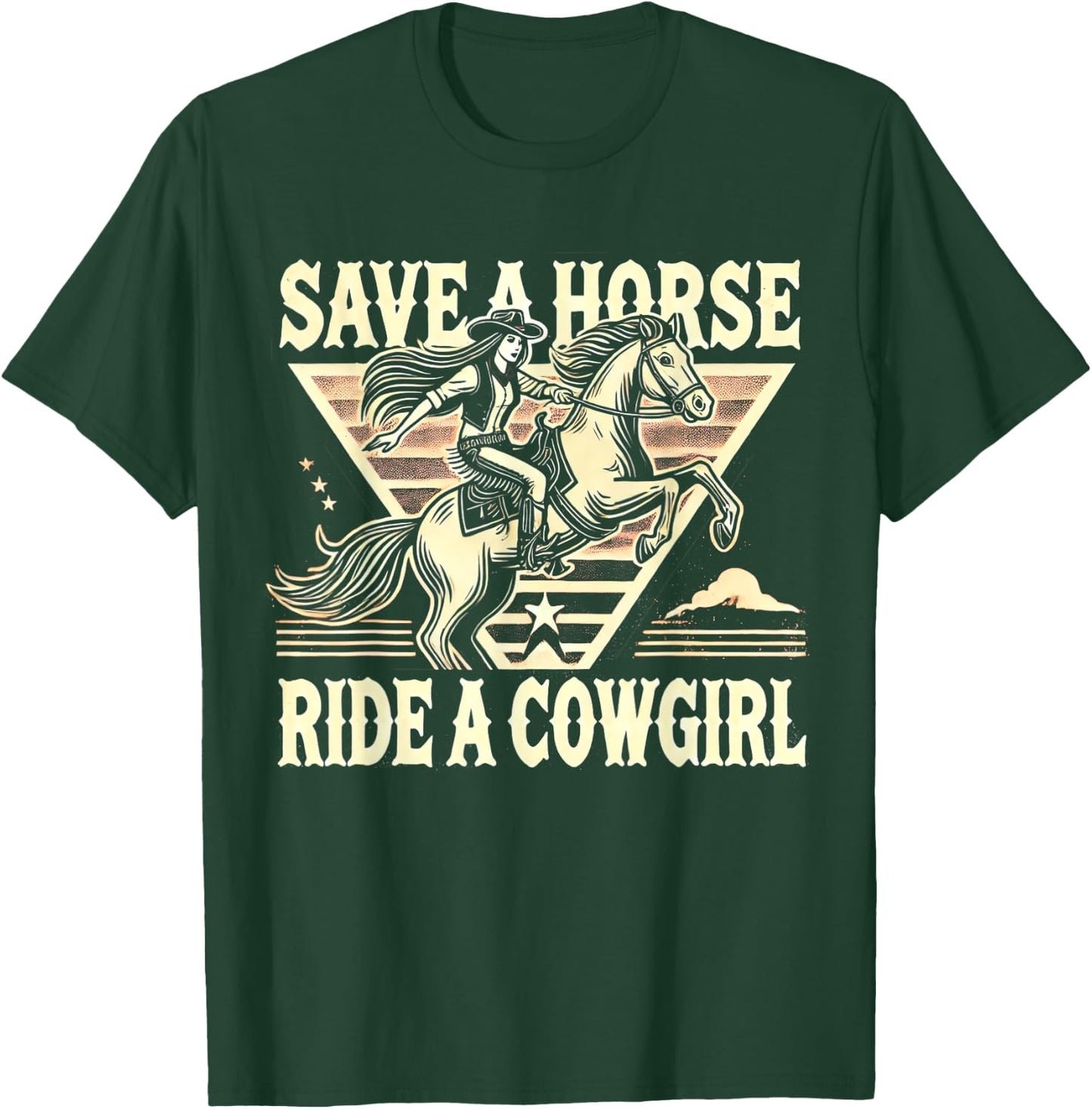 Ride A Cowgirl Subtle Lesbian Pride WLW Queer Gay Art Design T-Shirt - T-Shirt | Forest