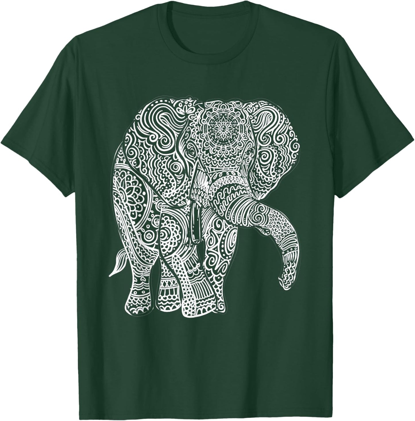 Elephant graphic, mandala, bohemian type gift, men and women T-Shirt - T-Shirt | Forest