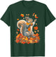 Cute Squirrel with Fall Leaves Autumn Animal Thanksgiving T-Shirt - T-Shirt | Forest