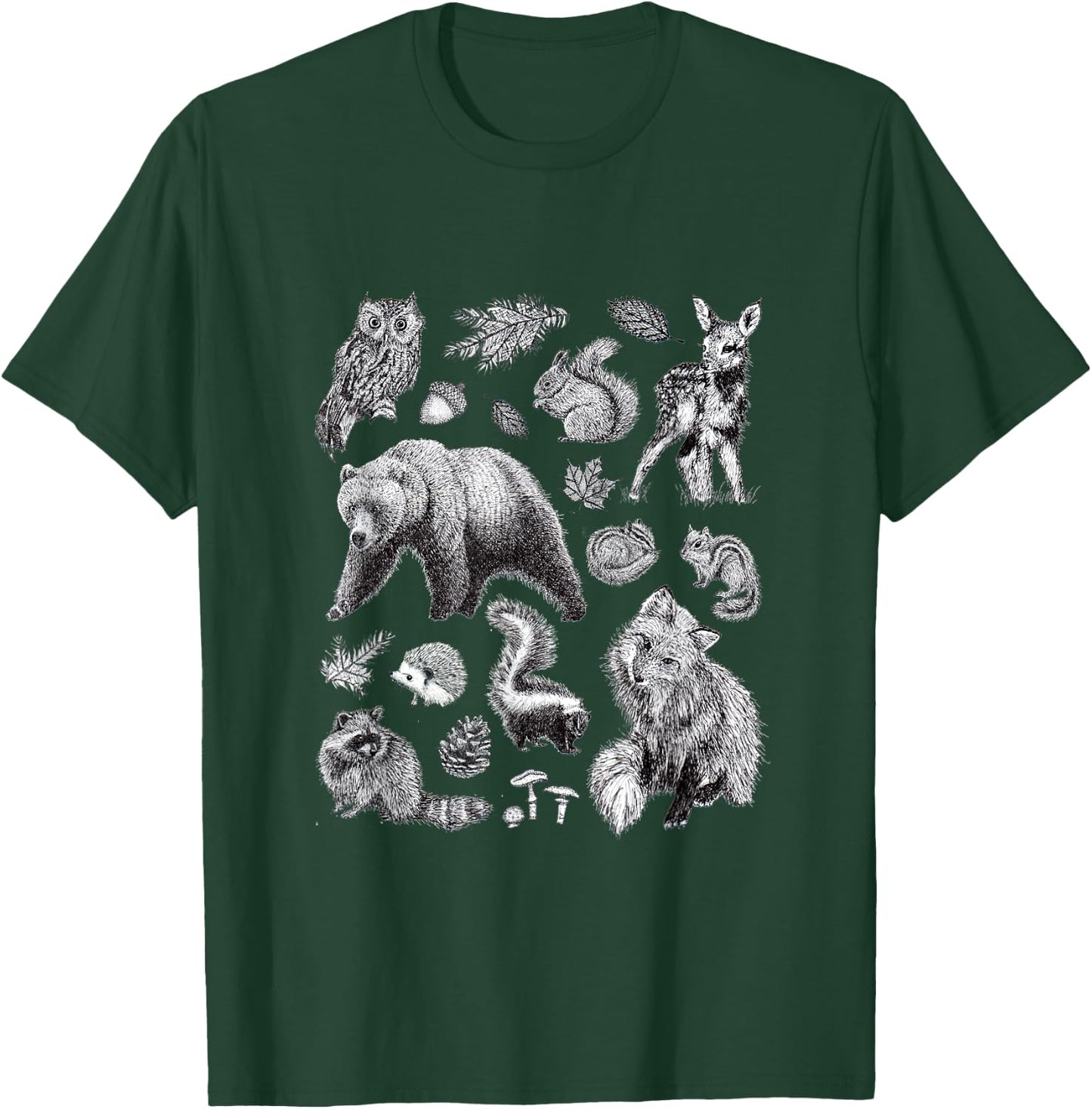 Woodland Animals Forest Men's Women's Kid's T-Shirt - T-Shirt | Forest