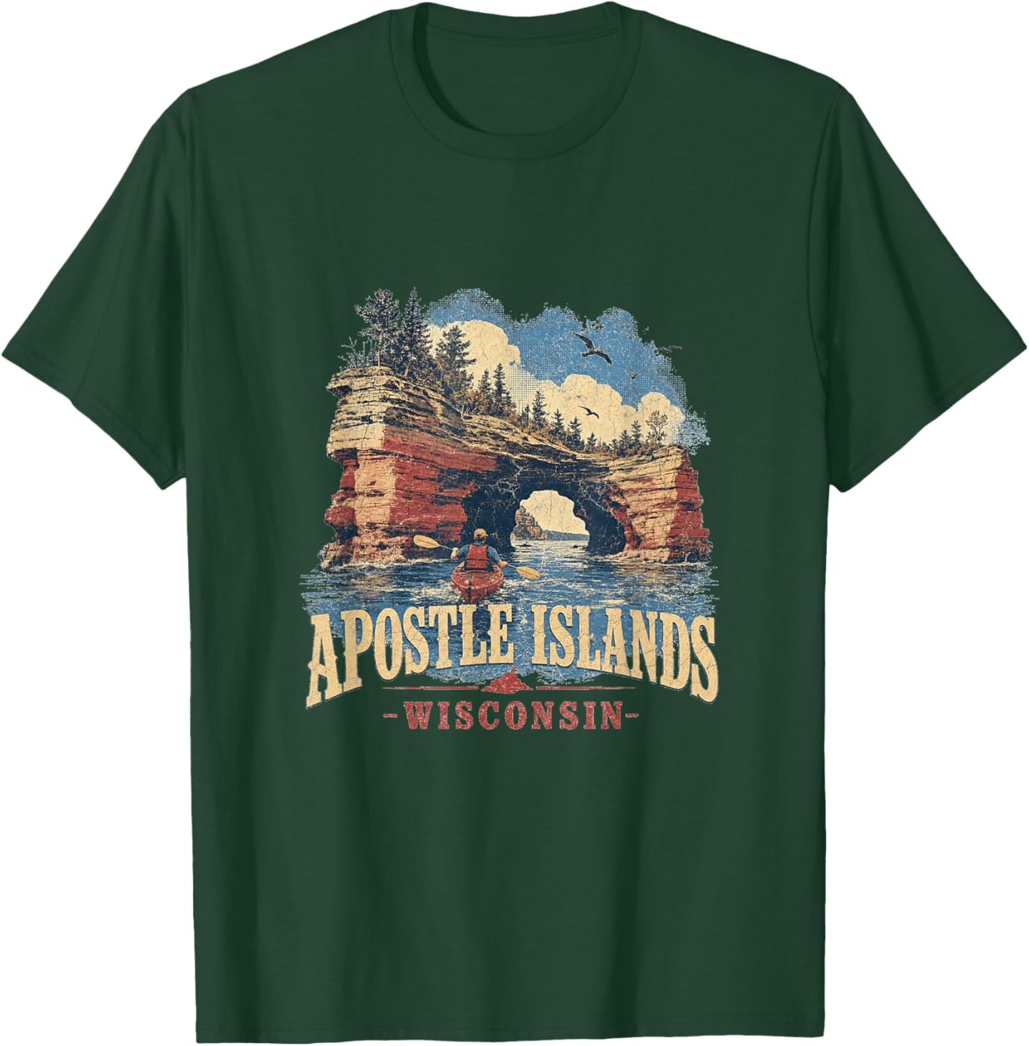 Vintage Apostle Islands Wisconsin Adventure T-Shirt - T-Shirt | Forest