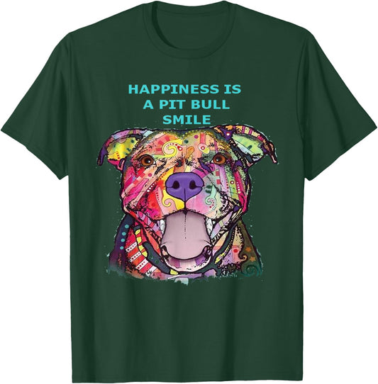 Happiness is a Pit Bull Smile T-Shirt - T-Shirt | Forest