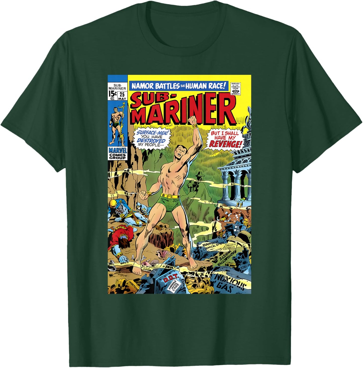 Marvel Namor The Sub-Mariner Battles The Human Race Comic T-Shirt - T-Shirt | Forest