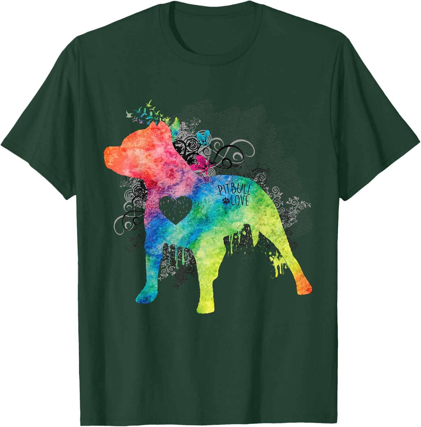 Pitbull Love Watercolor Zen - Pit bull Shirt T-Shirt - T-Shirt | Forest