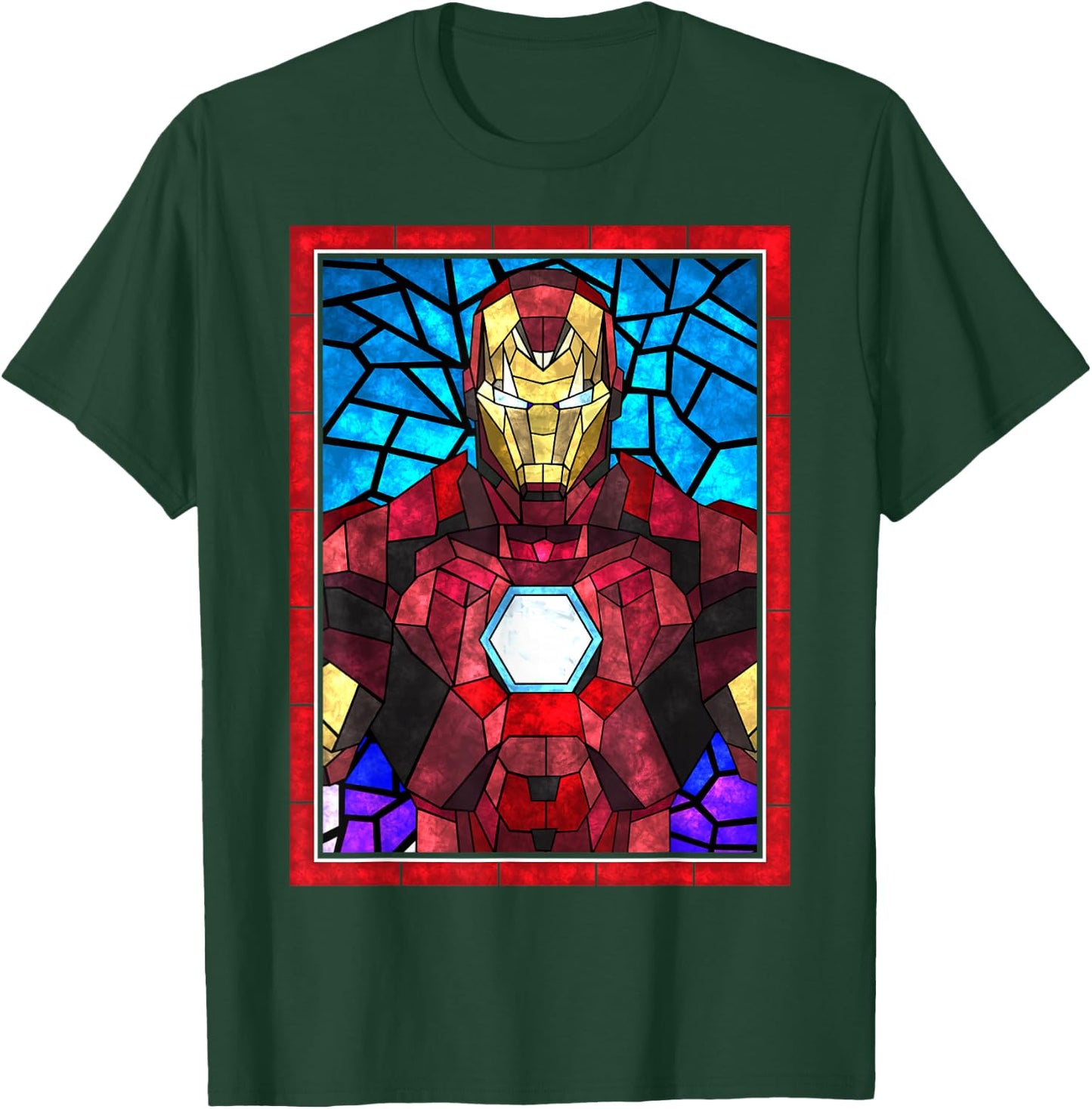 Marvel Iron Man Stained Glass Portrait T-Shirt - T-Shirt | Forest