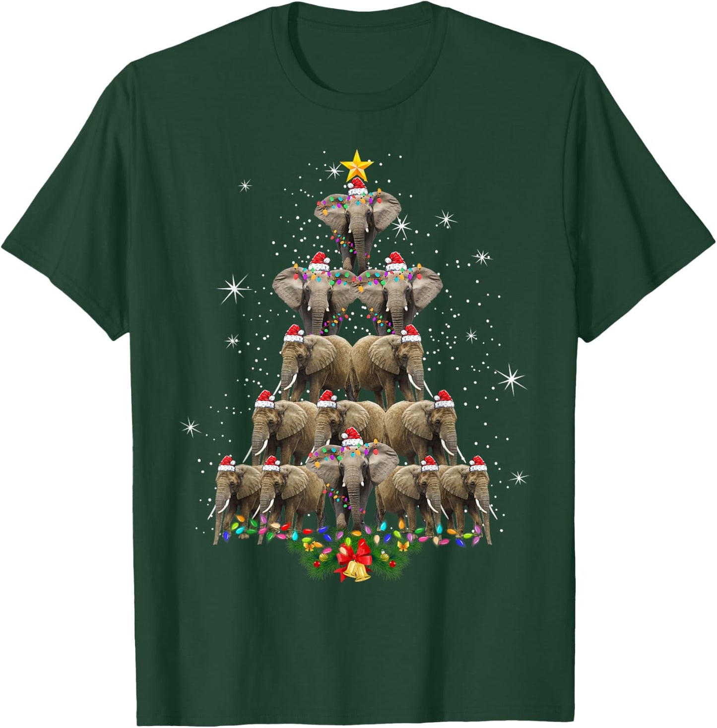 Elephant Christmas Men Women Elephant Lover T-Shirt - T-Shirt | Forest