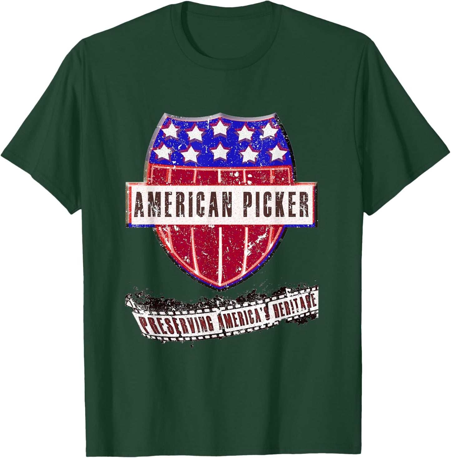 Patriotic American Heritage Pickers T-Shirt - T-Shirt | Forest