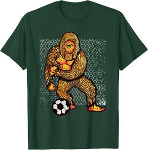 Bigfoot Playing Soccer For Soccer Players Funny Gift T-Shirt - T-Shirt | Forest