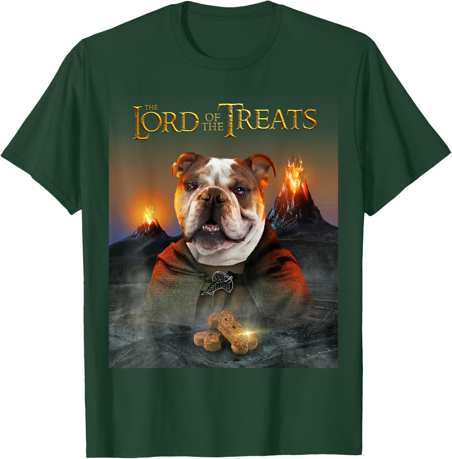 Lord of the Treats - Cute English Bulldog OEB Women Girls Kids T-Shirt - T-Shirt | Forest