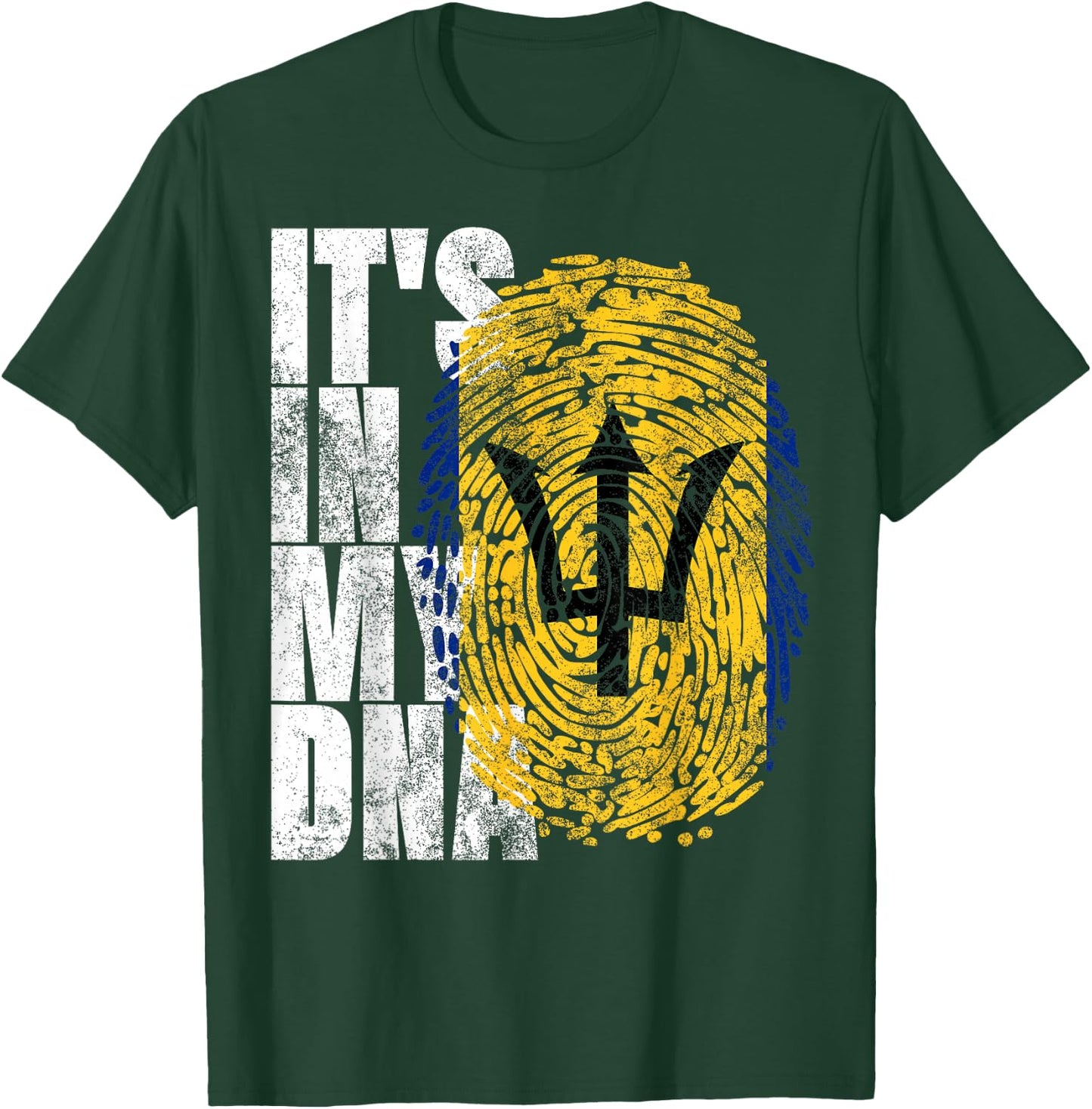 It's In My DNA Barbados Gifts Trident Bajan Barbadian Flag T-Shirt - T-Shirt | Forest