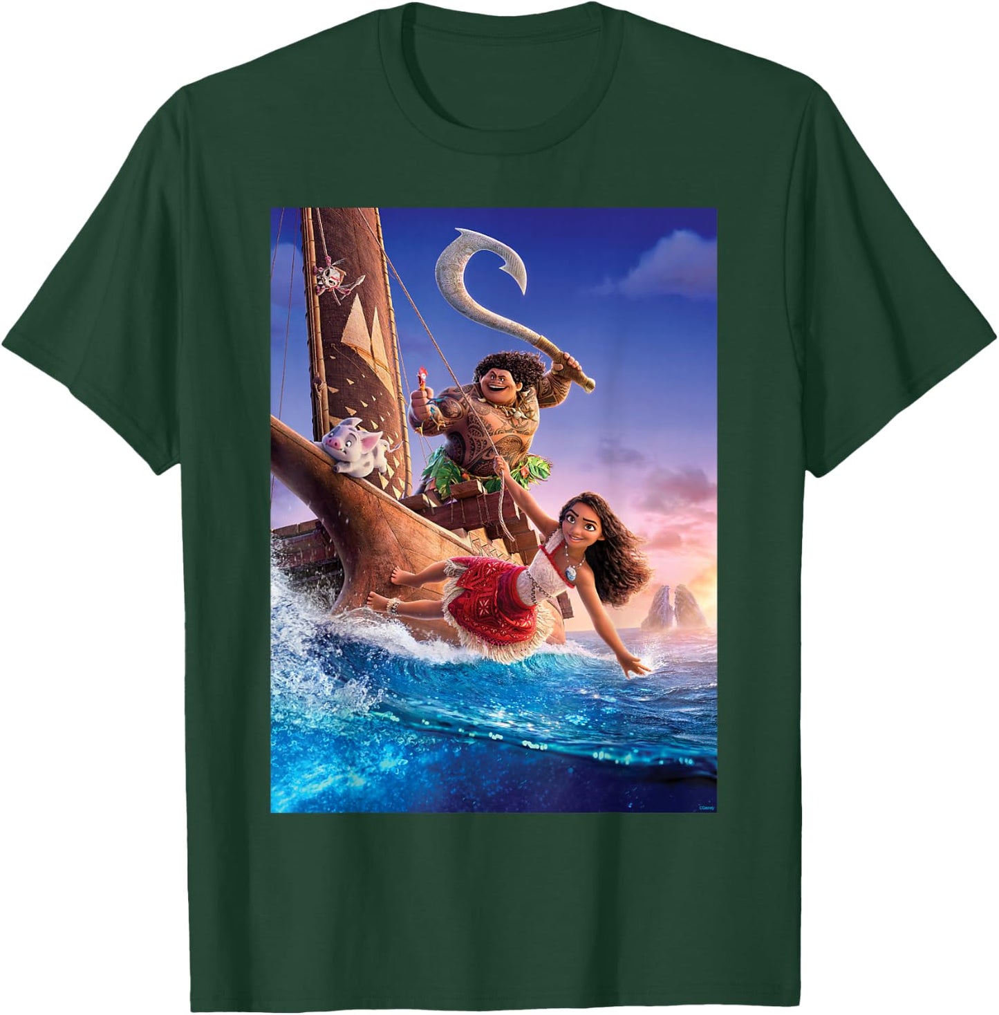 Disney Moana 2 Ocean Adventure Official Movie Teaser Poster T-Shirt - T-Shirt | Forest