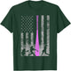 American Softball Flag - Players and Pink Bat T-Shirt - T-Shirt | Forest