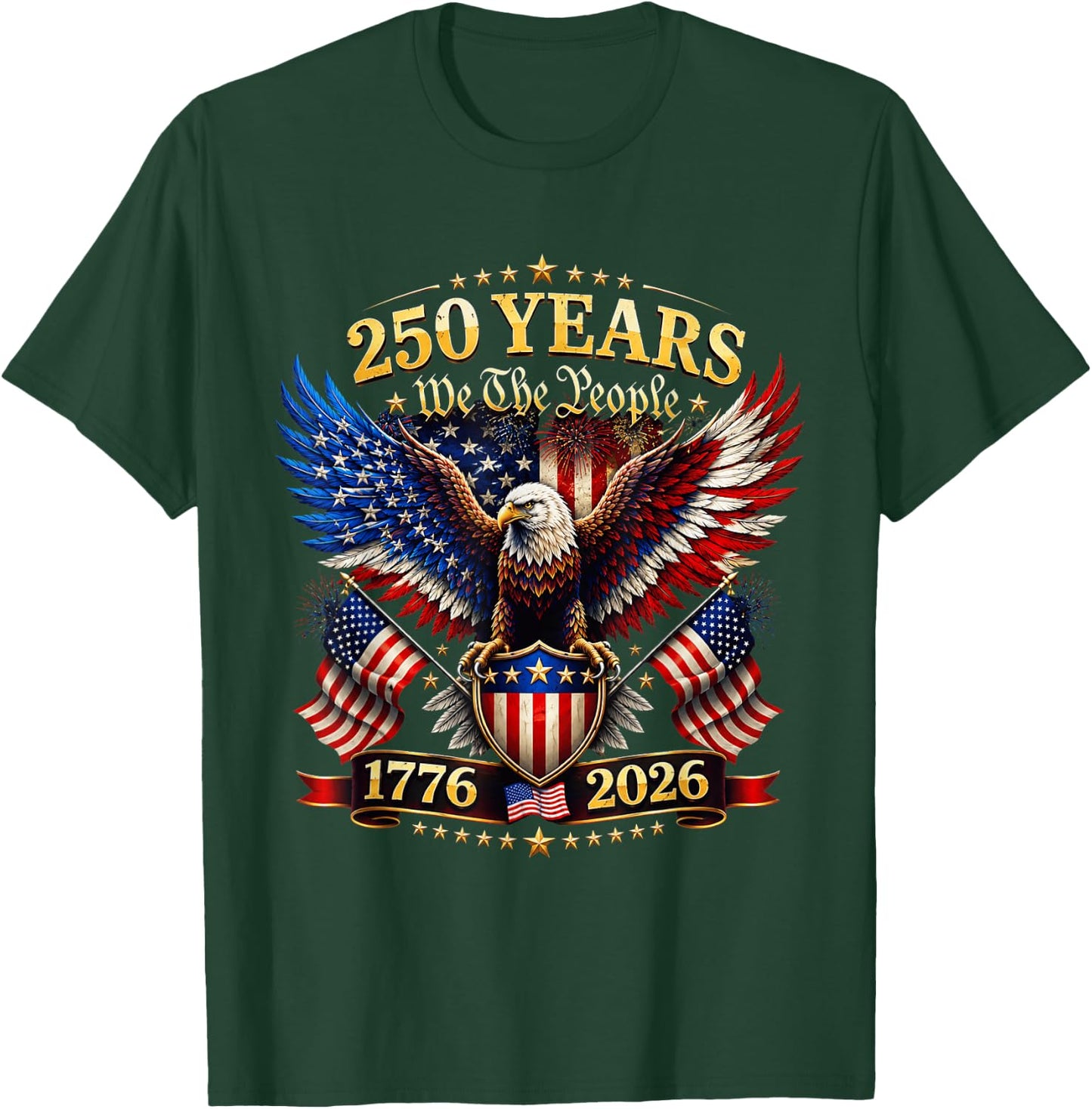 USA 250th Anniversary 4th of July 250 Anniversary USA T-Shirt - T-Shirt | Forest
