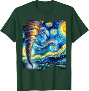 Tornado Van Gogh Art Painting Star Sky Night Nature Weather T-Shirt - T-Shirt | Forest