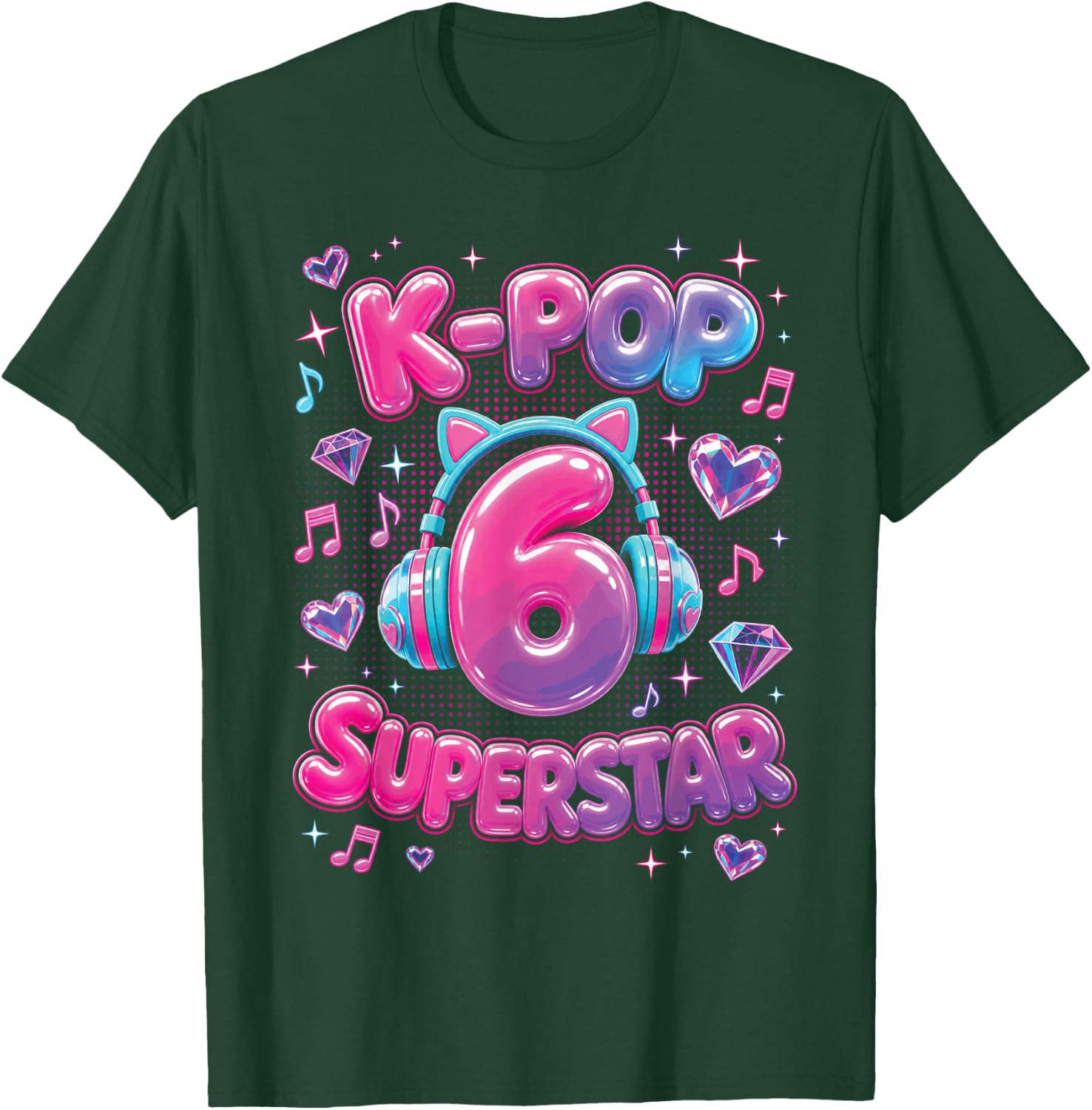 K-Pop 6th Birthday Girls 6 Year Old Girl T-Shirt - T-Shirt | Forest