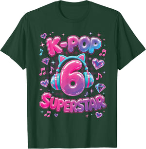 K-Pop 6th Birthday Girls 6 Year Old Girl T-Shirt - T-Shirt | Forest