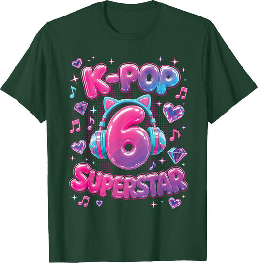 K-Pop 6th Birthday Girls 6 Year Old Girl T-Shirt - T-Shirt | Forest