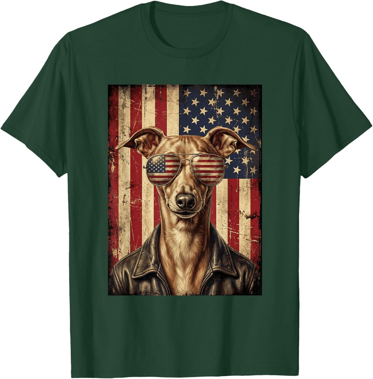 American Flag Italian Greyhound Patriotic Dog Owner T-Shirt - T-Shirt | Forest