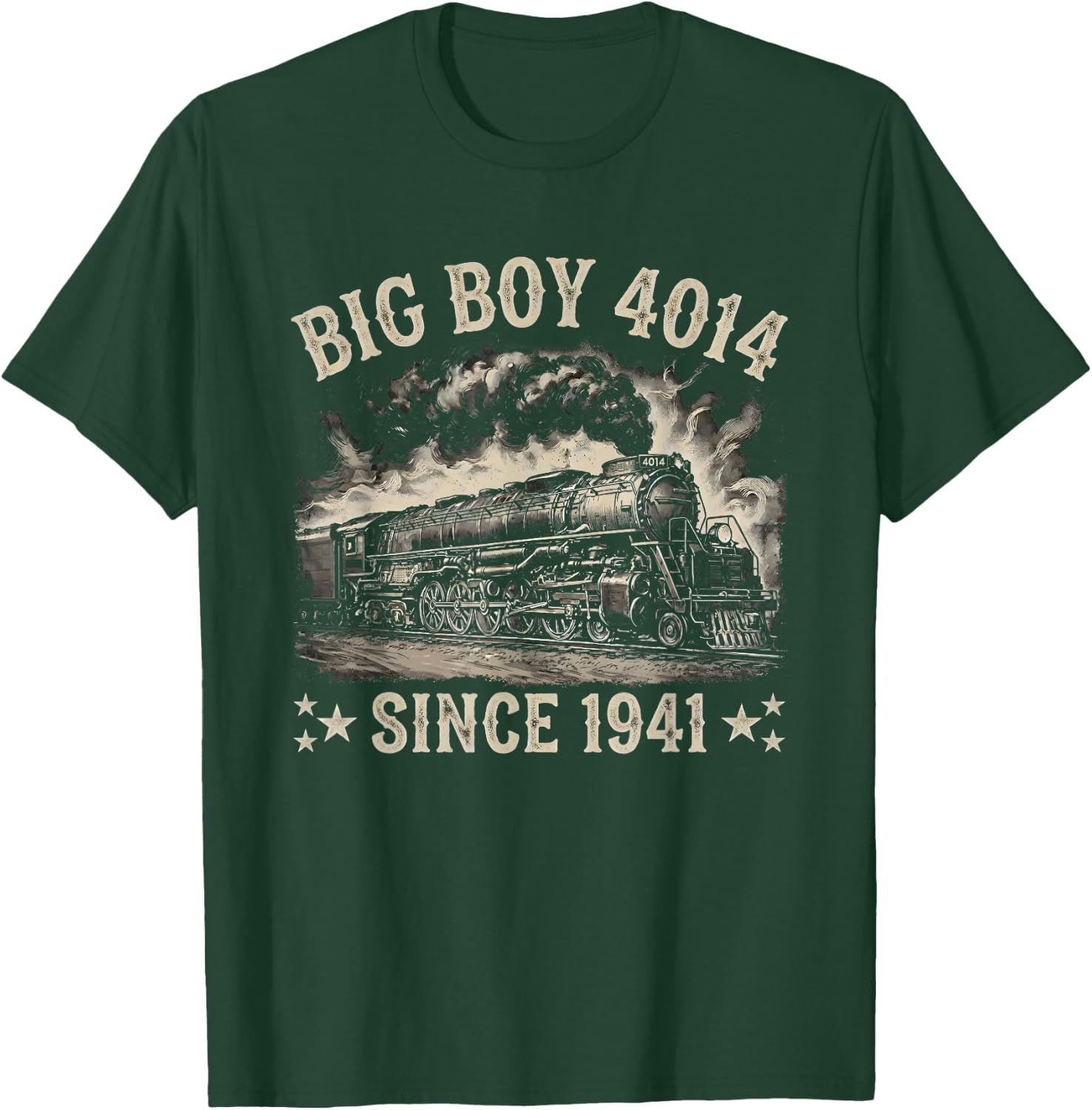 Big Boy 4014 Train Engineer Steam Train Conductor American T-Shirt - T-Shirt | Forest