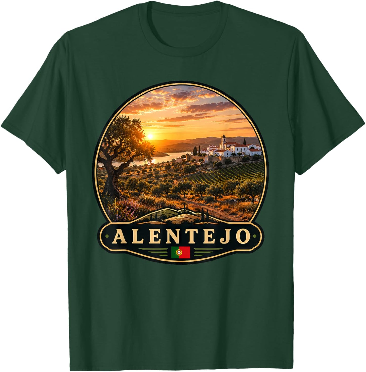 Alentejo Portugal Vintage Travel Sunset Views T-Shirt - T-Shirt | Forest
