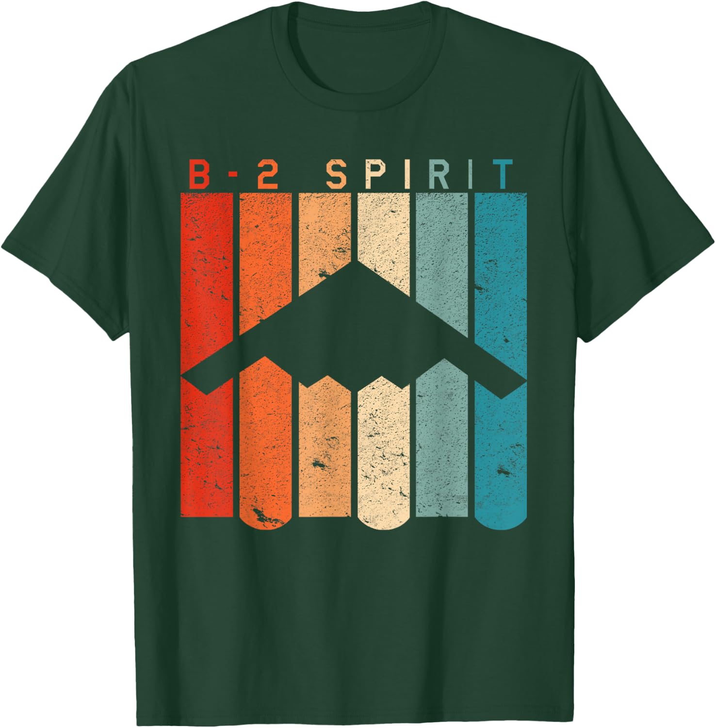 B-2 Spirit Bomber Aircraft Retro Vintage Style T-Shirt - T-Shirt | Forest