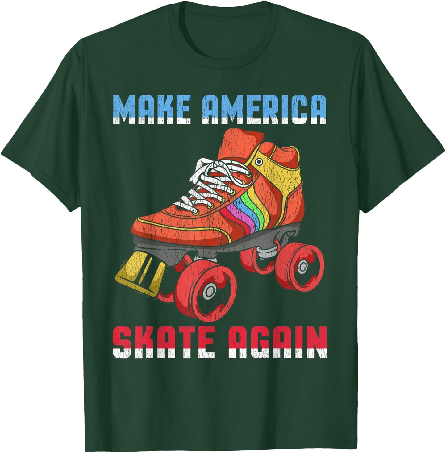 80's Rollerskates T Shirt Vintage Roller Skating Disco T-Shirt - T-Shirt | Forest