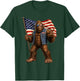 Bigfoot American Flag Sasquatch USA Patriotic Peace Sign T-Shirt - T-Shirt | Forest