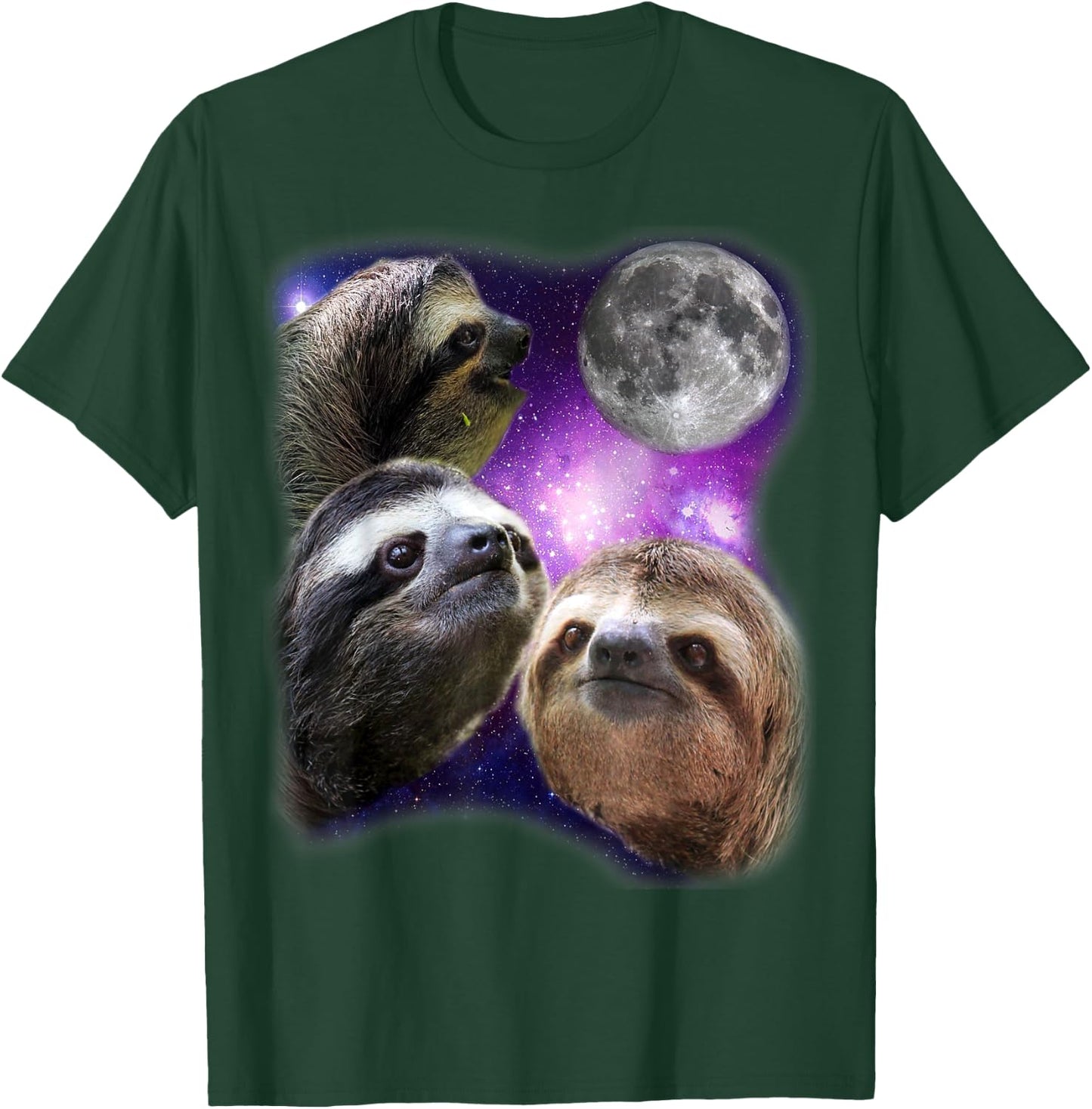 Sloth Shirt - Three Sloths Moon Parody Wolf Meme Shirt T-Shirt - T-Shirt | Forest