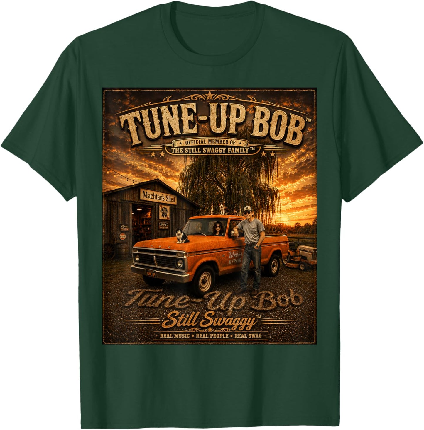 Tune Up Bob Garage Truck and Repair Shop T-Shirt - T-Shirt | Forest