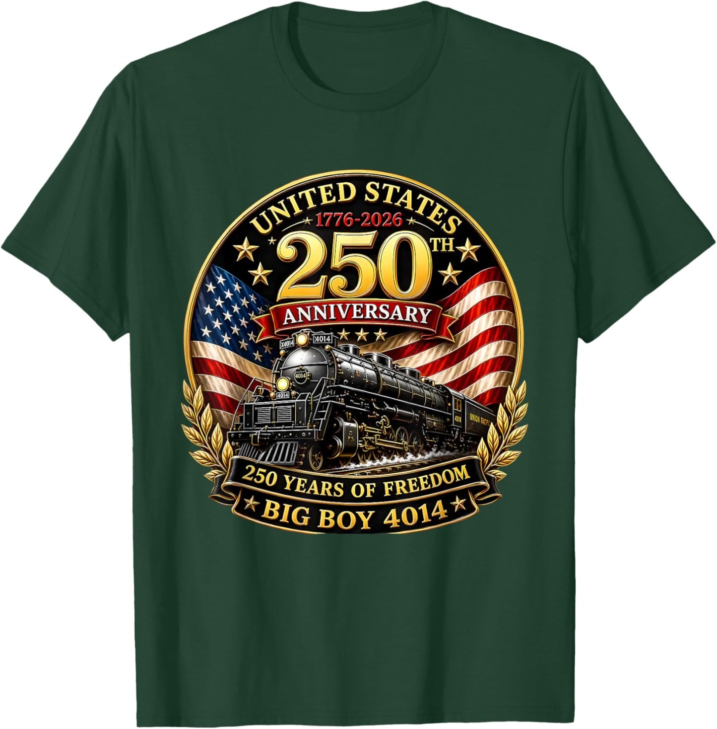 Big Boy 4014 Vintage 250 Steam Locomotive Railroad Train T-Shirt - T-Shirt | Forest