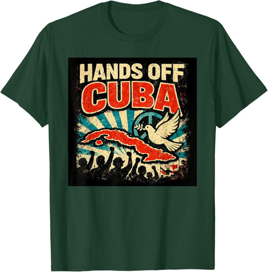 “Hands Off Cuba”, Vintage Anti-War T-Shirt - T-Shirt | Forest