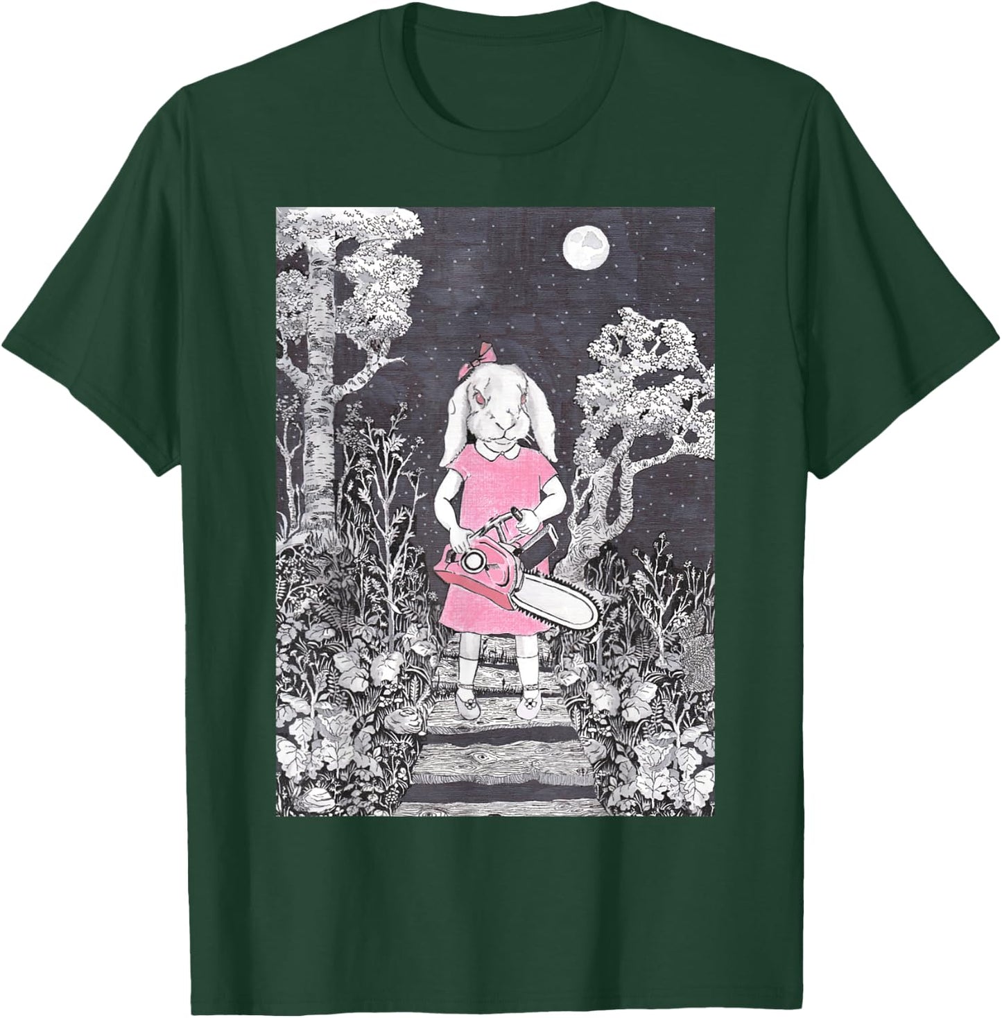 Creepy Chainsaw Bunny Goth Gothic Halloween Horror Darkness T-Shirt - T-Shirt | Forest