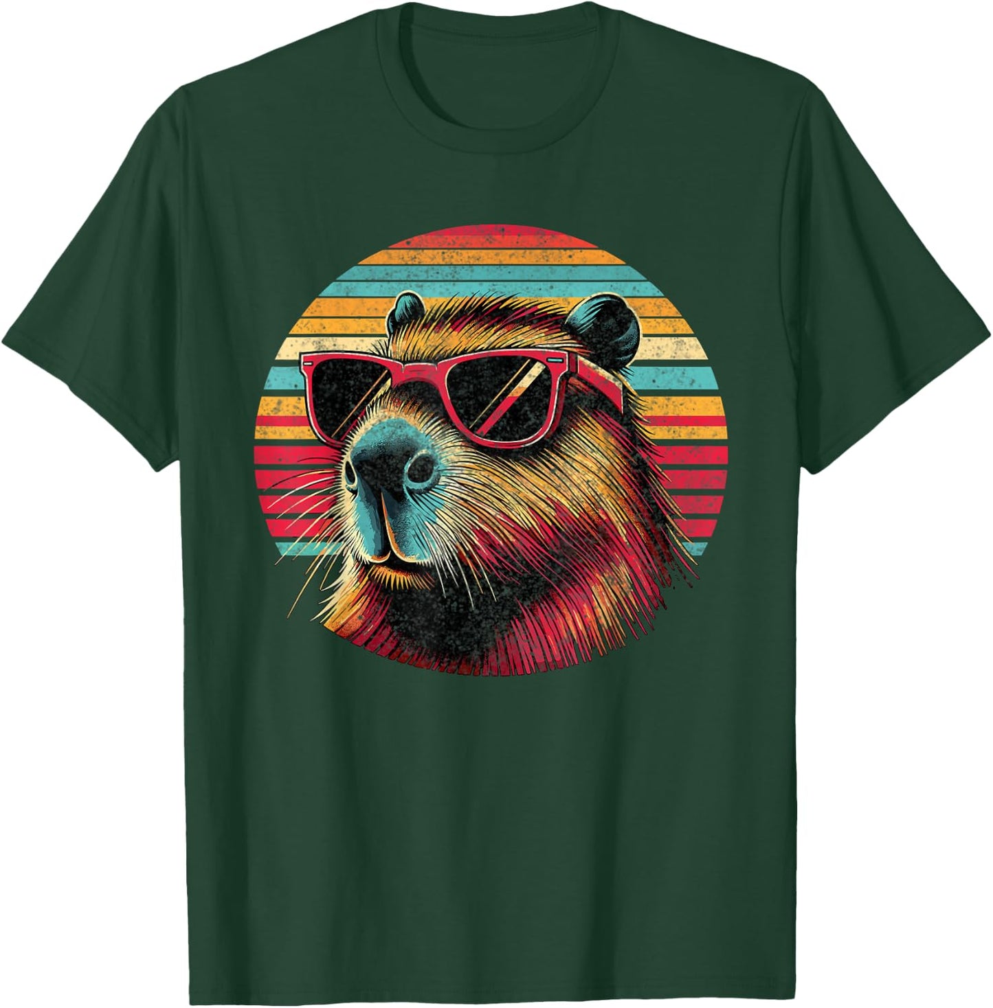 Capybara Retro Sunglasses T-Shirt - T-Shirt | Forest