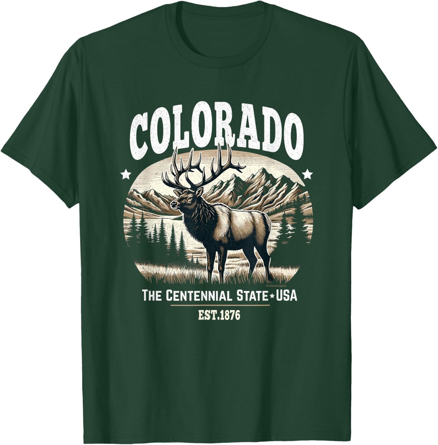 Colorado Rocky Mountain Elk, The Centennial State T-Shirt - T-Shirt | Forest